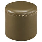 The Curated Nomad Barbossa Faux Leather Round Ottoman