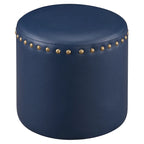 The Curated Nomad Barbossa Faux Leather Round Ottoman