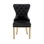 Porthos Home Caily Tufted Velvet Dining Chairs with Gold Chrome Legs, Set of 2