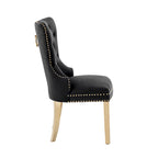 Porthos Home Caily Tufted Velvet Dining Chairs with Gold Chrome Legs, Set of 2