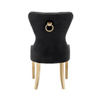 Porthos Home Caily Tufted Velvet Dining Chairs with Gold Chrome Legs, Set of 2