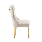 Porthos Home Caily Tufted Velvet Dining Chairs with Gold Chrome Legs, Set of 2