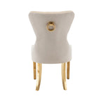 Porthos Home Caily Tufted Velvet Dining Chairs with Gold Chrome Legs, Set of 2