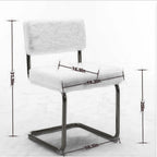 Modern Dining Chairs with Gold Metal Base, Accent Armless Kitchen Chairs with Channel Tufting,Set of 2