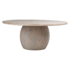 Sophia 72  Round Reclaimed Pine Modern Dining Table with Ball Pedestal Base