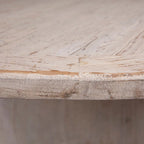 Sophia 72  Round Reclaimed Pine Modern Dining Table with Ball Pedestal Base