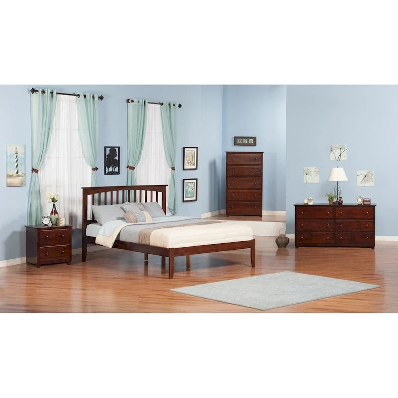 Mission King Platform Bed in Walnut