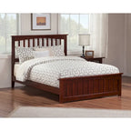 Mission Queen Foundation Bed Frame with Matching Footboard in Walnut