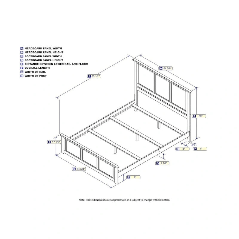 Mission Queen Foundation Bed Frame with Matching Footboard in Walnut