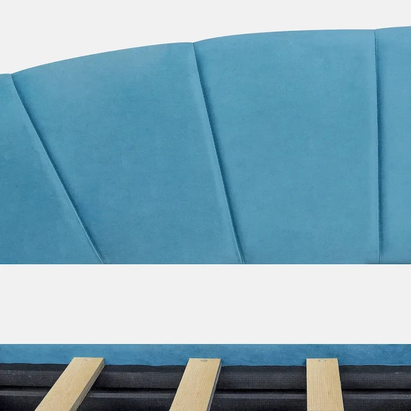 Upholstered daybed Twin Size with Two Drawers and Wood Slat Suppot