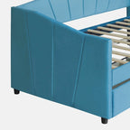 Upholstered daybed Twin Size with Two Drawers and Wood Slat Suppot