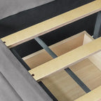 Upholstered daybed Twin Size with Two Drawers and Wood Slat Suppot