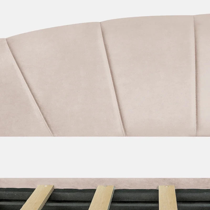 Upholstered daybed Twin Size with Two Drawers and Wood Slat Suppot