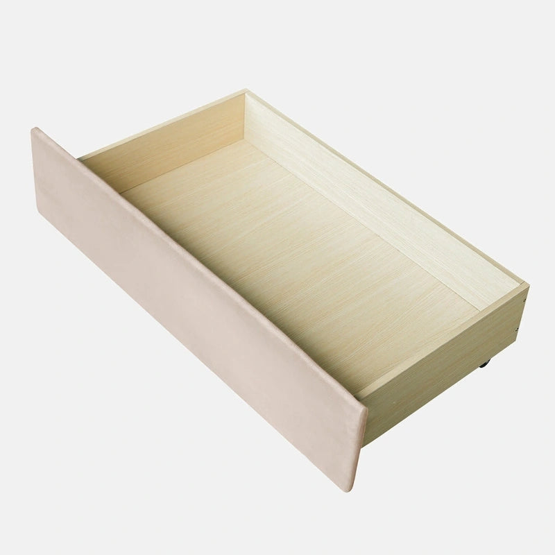 Upholstered daybed Twin Size with Two Drawers and Wood Slat Suppot