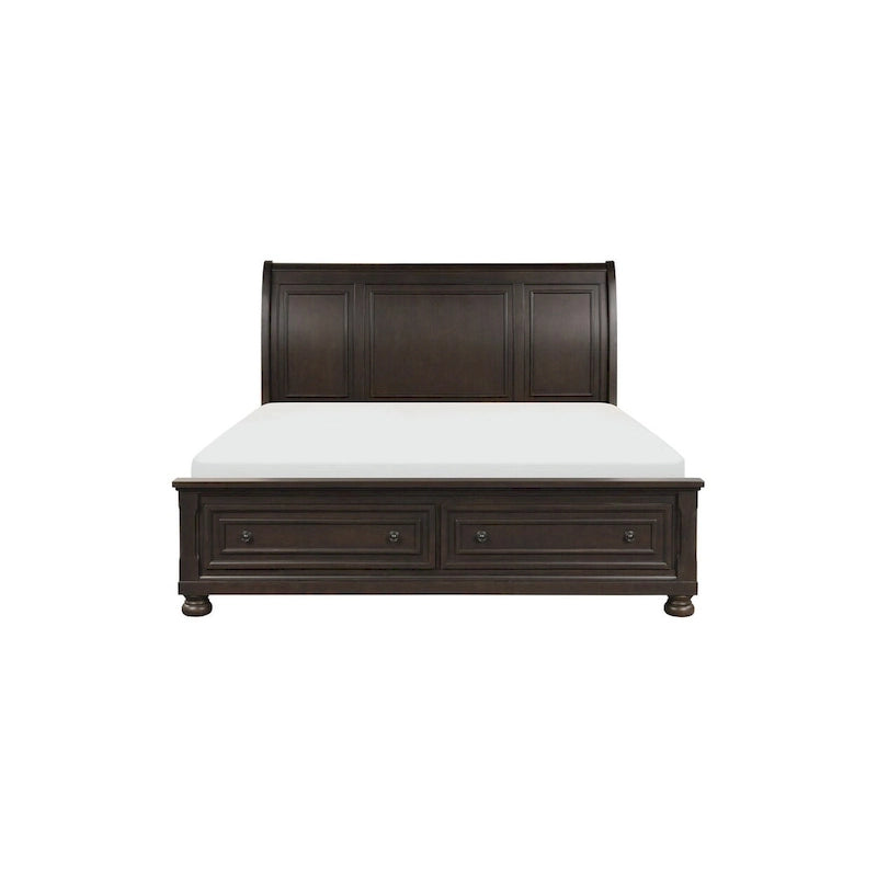 Brandie 6 Piece Grayish Brown Modern Storage Sleigh Platform Bedroom Set