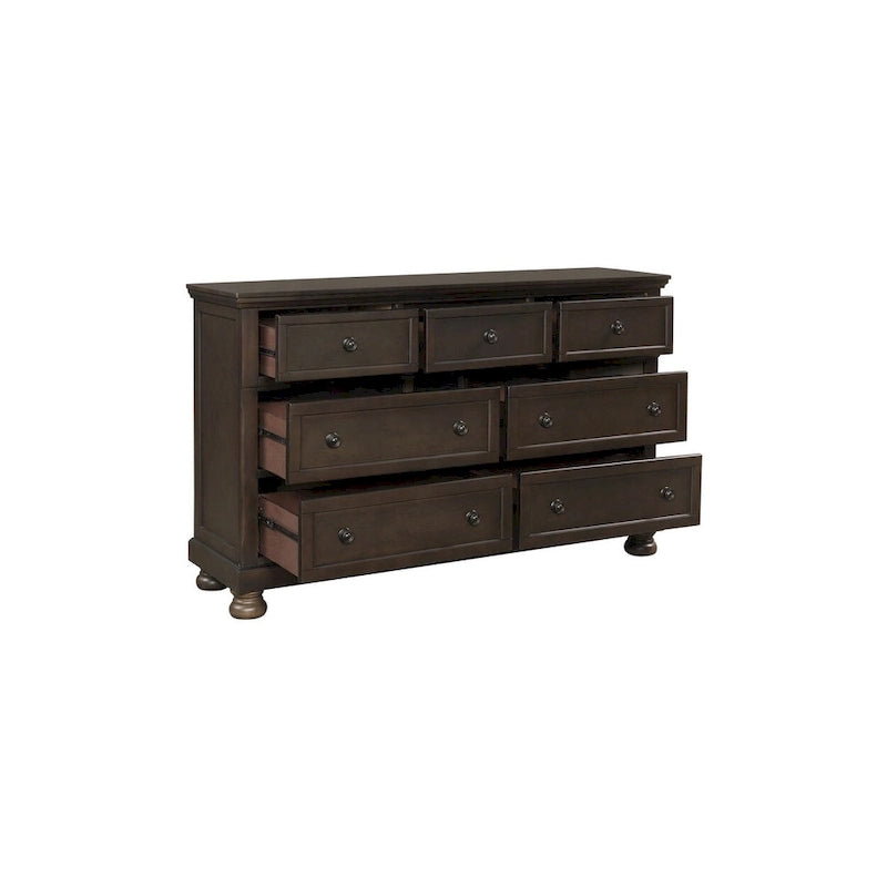 Brandie 6 Piece Grayish Brown Modern Storage Sleigh Platform Bedroom Set