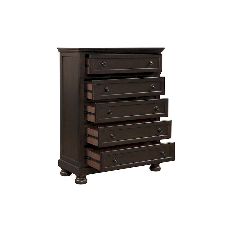 Brandie 6 Piece Grayish Brown Modern Storage Sleigh Platform Bedroom Set