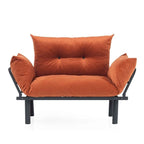 Mojay Futon Love SeatMetal frames2 Seater Plush Chenille Upholstered Sofa