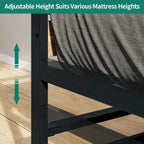 Twin Metal Frame Daybed with Pullout Trundle Heavy Duty Steel Slat Support Bed Frame