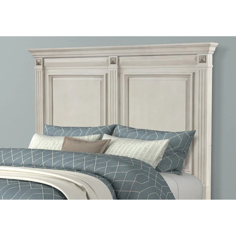 Roundhill Furniture Renova Distressed Parchment Wood Panel Bed