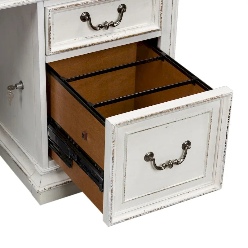 Magnolia Manor Antique White Weathered Bark Desk
