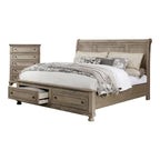 Nahkohe Transitional Grey Wood 2-Piece Storage Sleigh Bed and Chest Set by Furniture of America