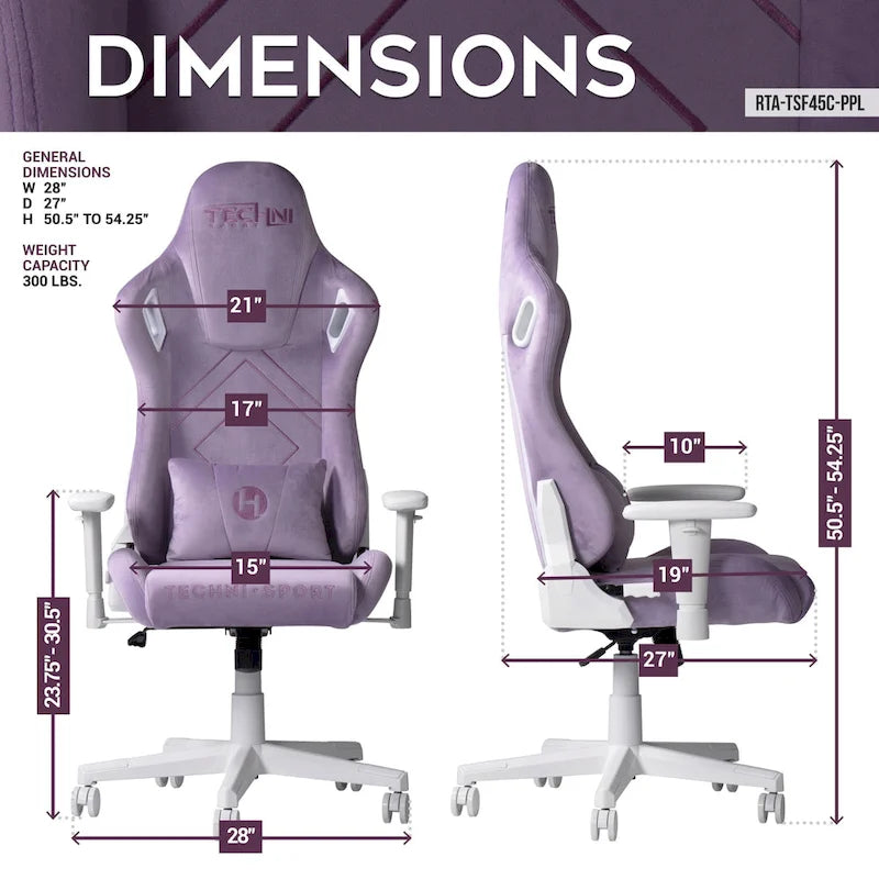 Velvet Memory Foam Gaming Chair