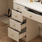 Timechee 31.5  Wide Makeup Vanity Set with Stool, Mirror,3 Color Light - 31.5 W