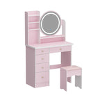 Timechee 31.5  Wide Makeup Vanity Set with Stool, Mirror,3 Color Light - 31.5 W