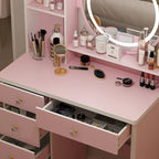 Timechee 31.5  Wide Makeup Vanity Set with Stool, Mirror,3 Color Light - 31.5 W
