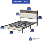 Moasis Upholstered Storage Headboard Platform Bed Frame