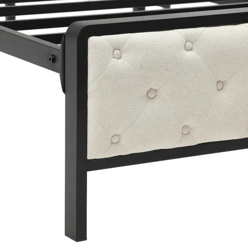 Moasis Upholstered Storage Headboard Platform Bed Frame