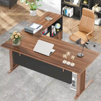 63  Large Executive Desk L Shaped Computer Desk with File Storage Cabinet