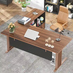 63  Large Executive Desk L Shaped Computer Desk with File Storage Cabinet