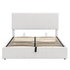 Upholstered Platform bed with a Hydraulic Storage System