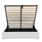 Upholstered Platform bed with a Hydraulic Storage System