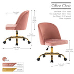 Porthos Home Louie Armless Velvet Desk Chairs