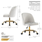 Porthos Home Louie Armless Velvet Desk Chairs