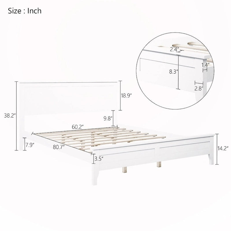 Solid Wood Queen Platform Bed