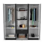 Mitu Six Doors Armoire, Seven Interior Shelves, One Drawer, Hanging Rod - N/A