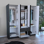 Mitu Six Doors Armoire, Seven Interior Shelves, One Drawer, Hanging Rod - N/A