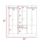 Mitu Six Doors Armoire, Seven Interior Shelves, One Drawer, Hanging Rod - N/A