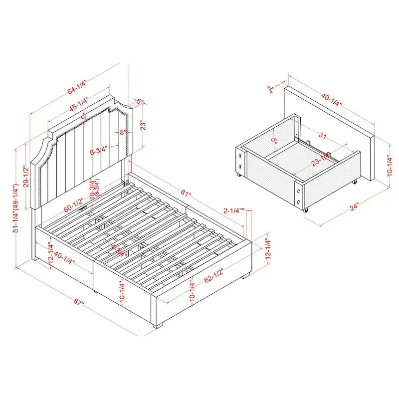 Furniture of America Chapla Art Deco Upholstered 4-drawer Platform Storage Bed