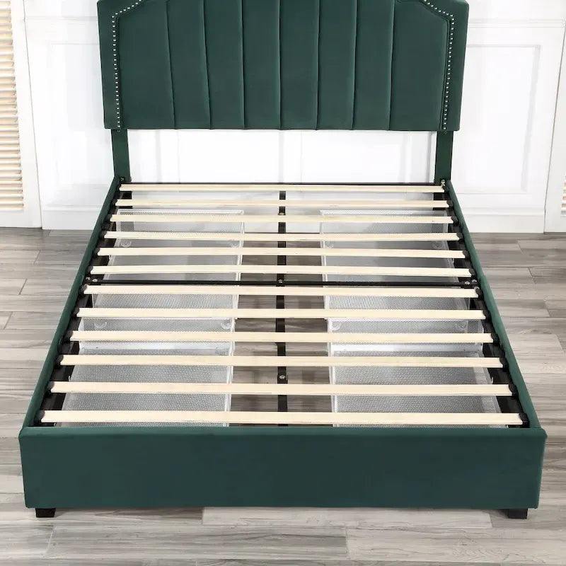 Furniture of America Chapla Art Deco Upholstered 4-drawer Platform Storage Bed