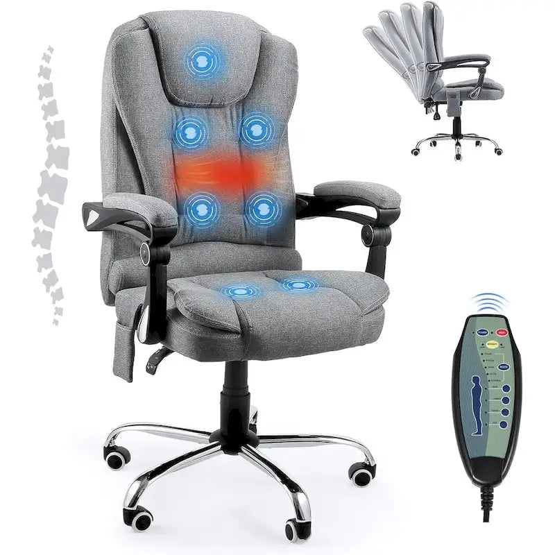 AECOJOY Ergonomic Office Chair with 7 Points Vibrating Massage&Heat Functions