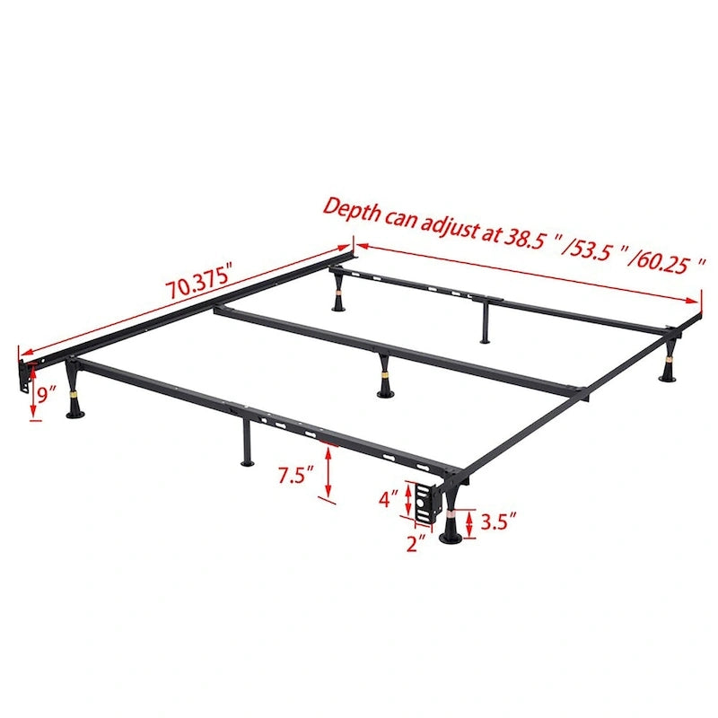 Twin/Full/Queen Metal Bed Frame (Glide Legs)