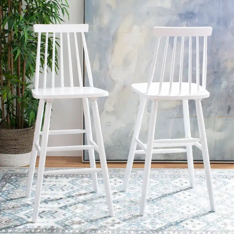 SAFAVIEH Texie 30-In. Spindle Farmhouse Bar Stool (Set of 2) - 19.3  x 20.9  x 44.2  - 19Wx21Dx45H