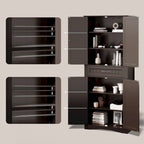 66.5 Tall Freestanding White Kitchen Food Storage Cabinet with Metal Slide Drawers with Flip-Flops