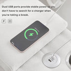 [VIDEO provided][New]123*55  Modern U-shaped Sofa with Console,Cupholders and USB Ports,6-seat Upholstered Symmetrical Indoor Fu