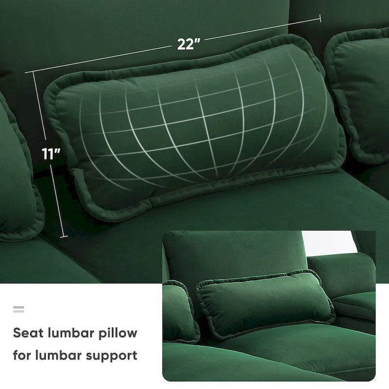 [VIDEO provided][New]123*55  Modern U-shaped Sofa with Console,Cupholders and USB Ports,6-seat Upholstered Symmetrical Indoor Fu
